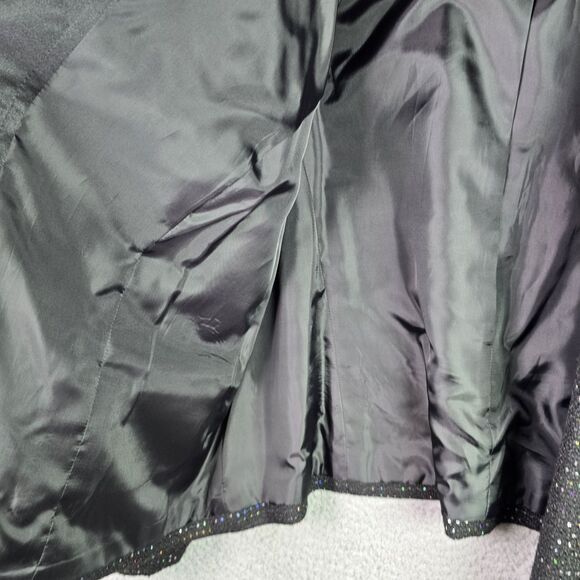 Nine West Open Front Black Sequin Blazer 20W Sparkle Statement Piece Lined Plus - Picture 11 of 16